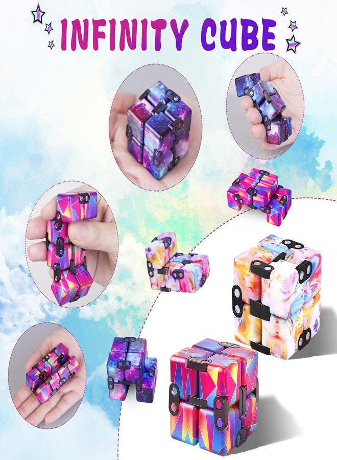 IGINOA 4 Packs Infinity Cube Toy Stress Relieving Game for Kids and Adults,Cute Mini Unique Gadget Anxiety Relief Kill Time Magic Puzzle Flip ADD, ADHD, Killing - Image 4